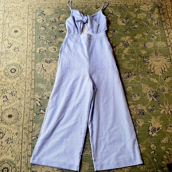 Cute Stripped wide leg Jumpsuit- worn 1 time- XS- purchased at Saks - Picture 3 of 9